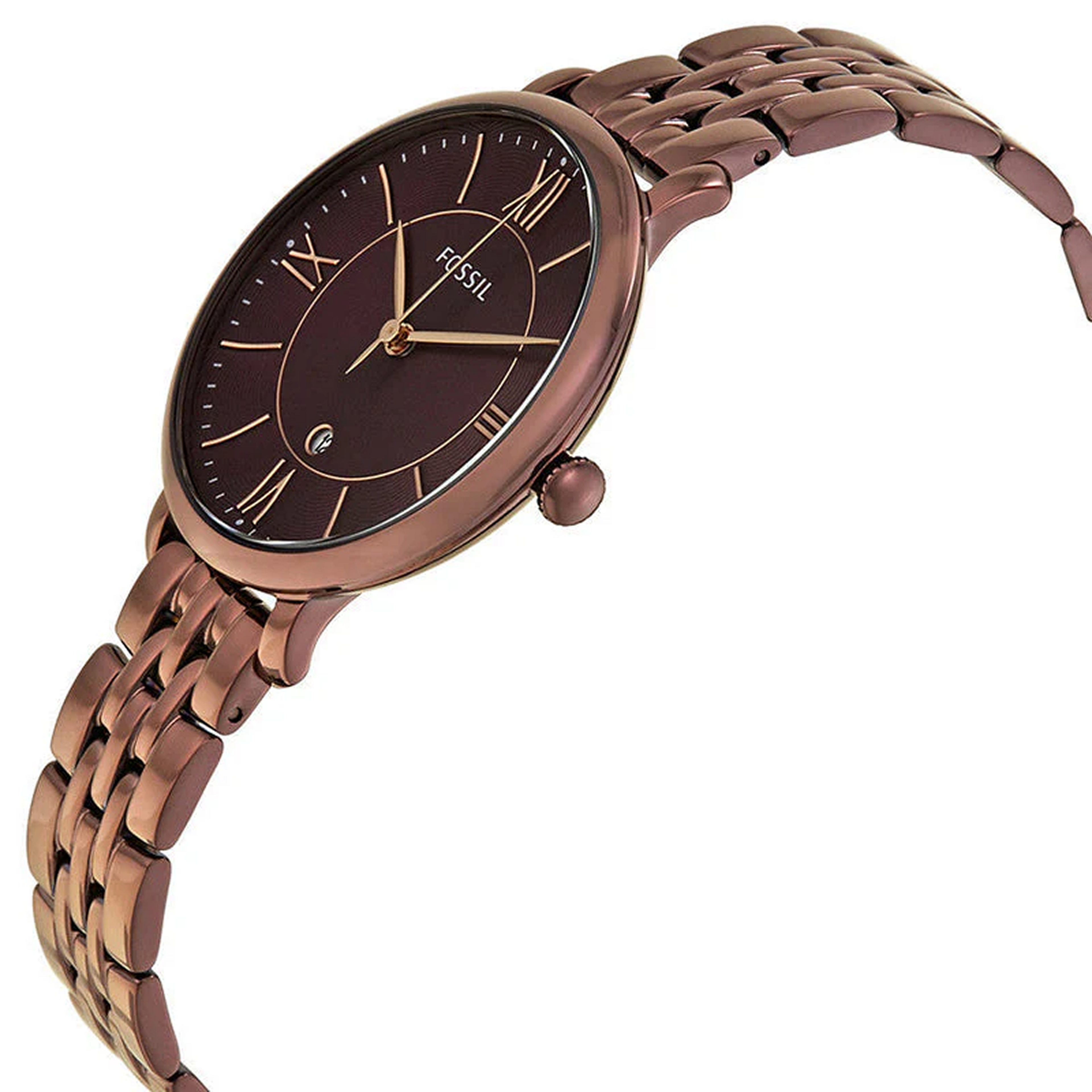 Foossiil Jacqueline Brown Dial Brown Steel Strap Watch for Women ChronoMist