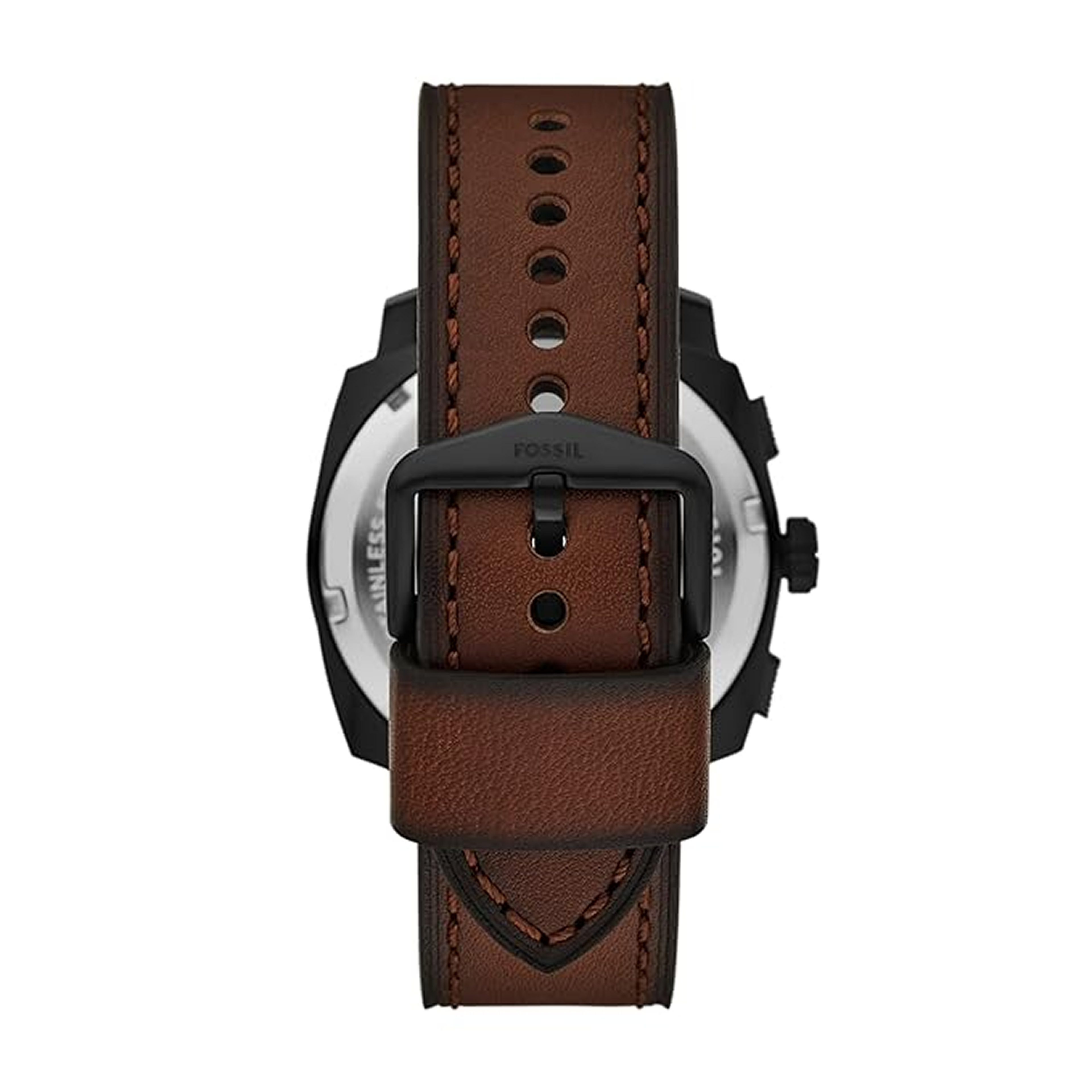 Foossiil Men's Chronograph Black Dial Watch with Brown Leather Strap ChronoMist