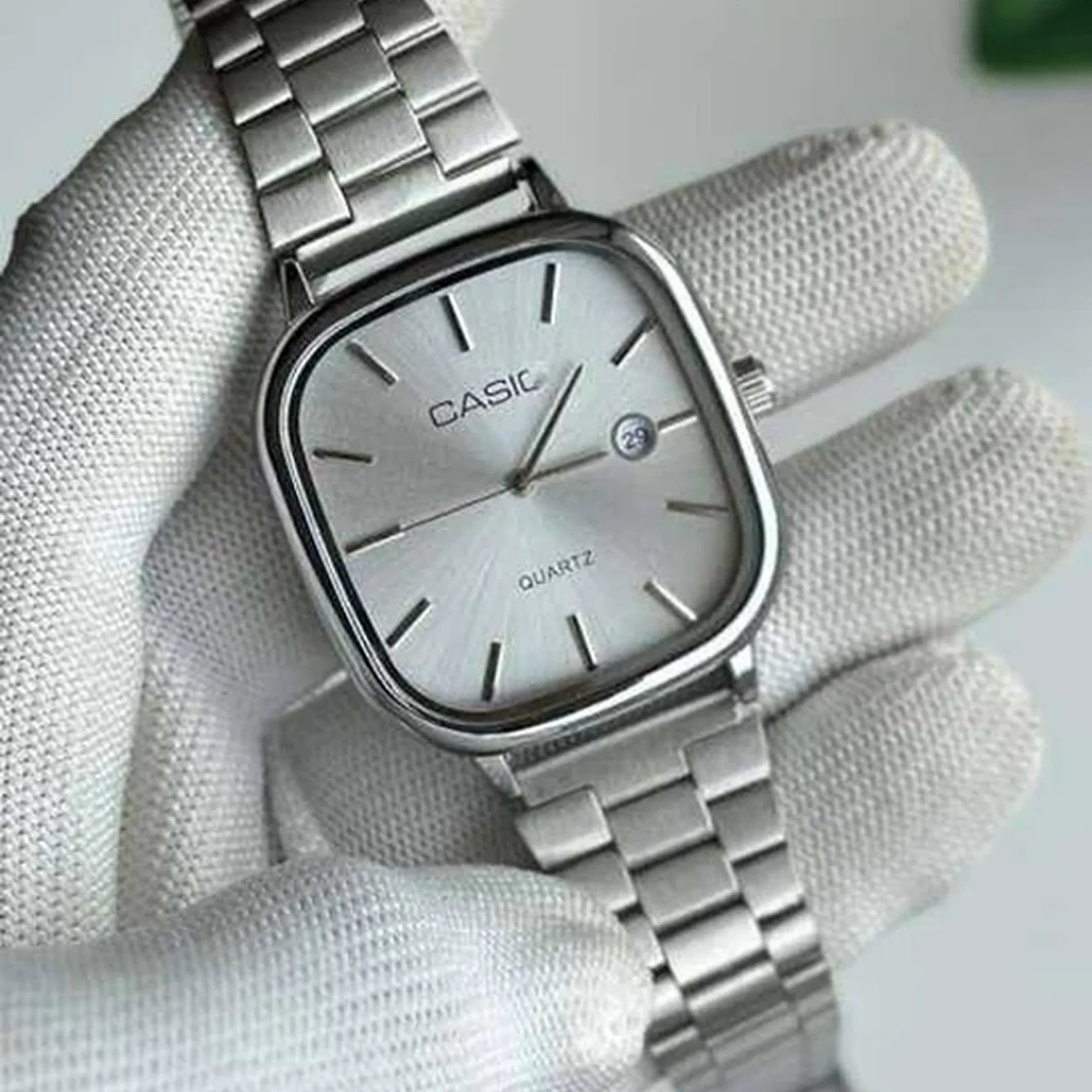 Cassio Quartz Watch Vintage Pearl Silver ChronoMist