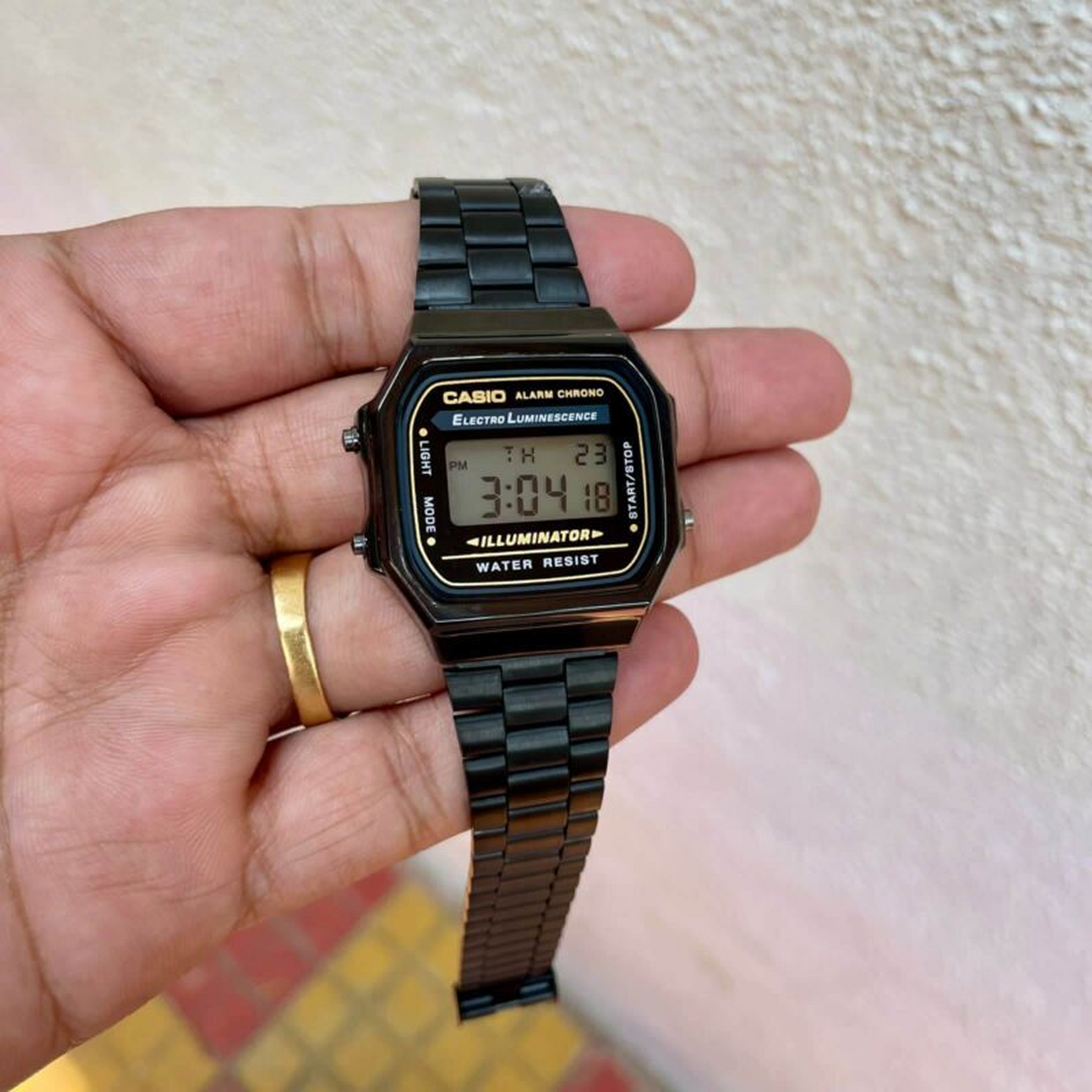 Cassiio Black Digital Watch – Illuminator, Alarm, Chronograph, Water Resistant ChronoMist