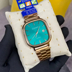 Cassiio Vintage-Inspired Green Dial Quartz Watch with Gold-Tone Bracelet ChronoMist