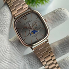 Cassiio Rose Gold Analog Watch with Pink Dial – Moonphase, Day/Date Display, 50M Water Resistant ChronoMist