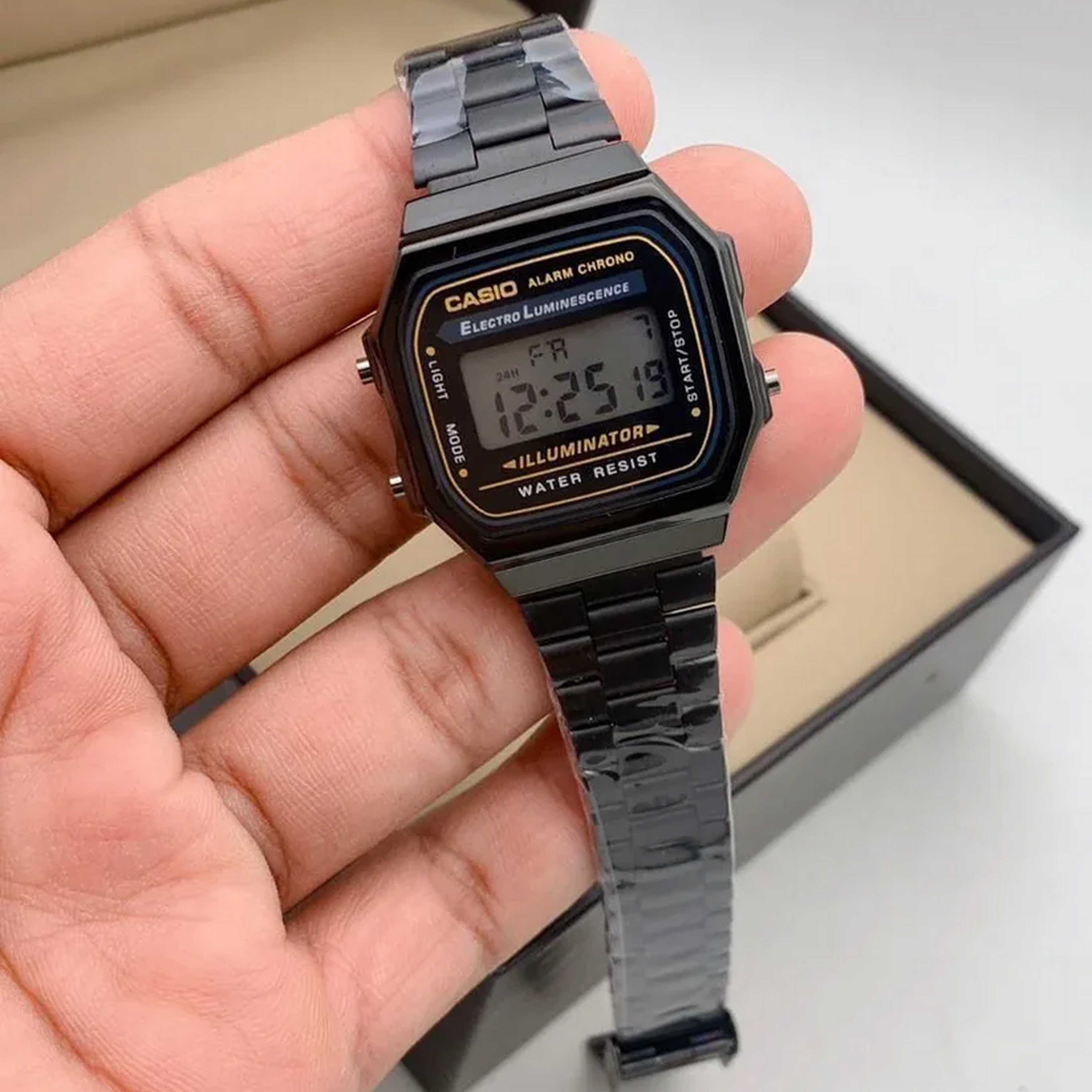 Cassiio Black Digital Watch – Illuminator, Alarm, Chronograph, Water Resistant ChronoMist