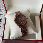 Foossiil Jacqueline Brown Dial Brown Steel Strap Watch for Women ChronoMist