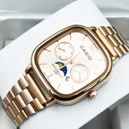 Cassiio Rose Gold Analog Watch – Day/Date Display, Moonphase Design, 50M Water Resistant ChronoMist