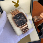 Cassiio Quartz Black Dial Rose Gold Watch – Sleek Modern Classic ChronoMist