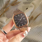 Cassiio Quartz Black Dial Rose Gold Watch – Sleek Modern Classic ChronoMist