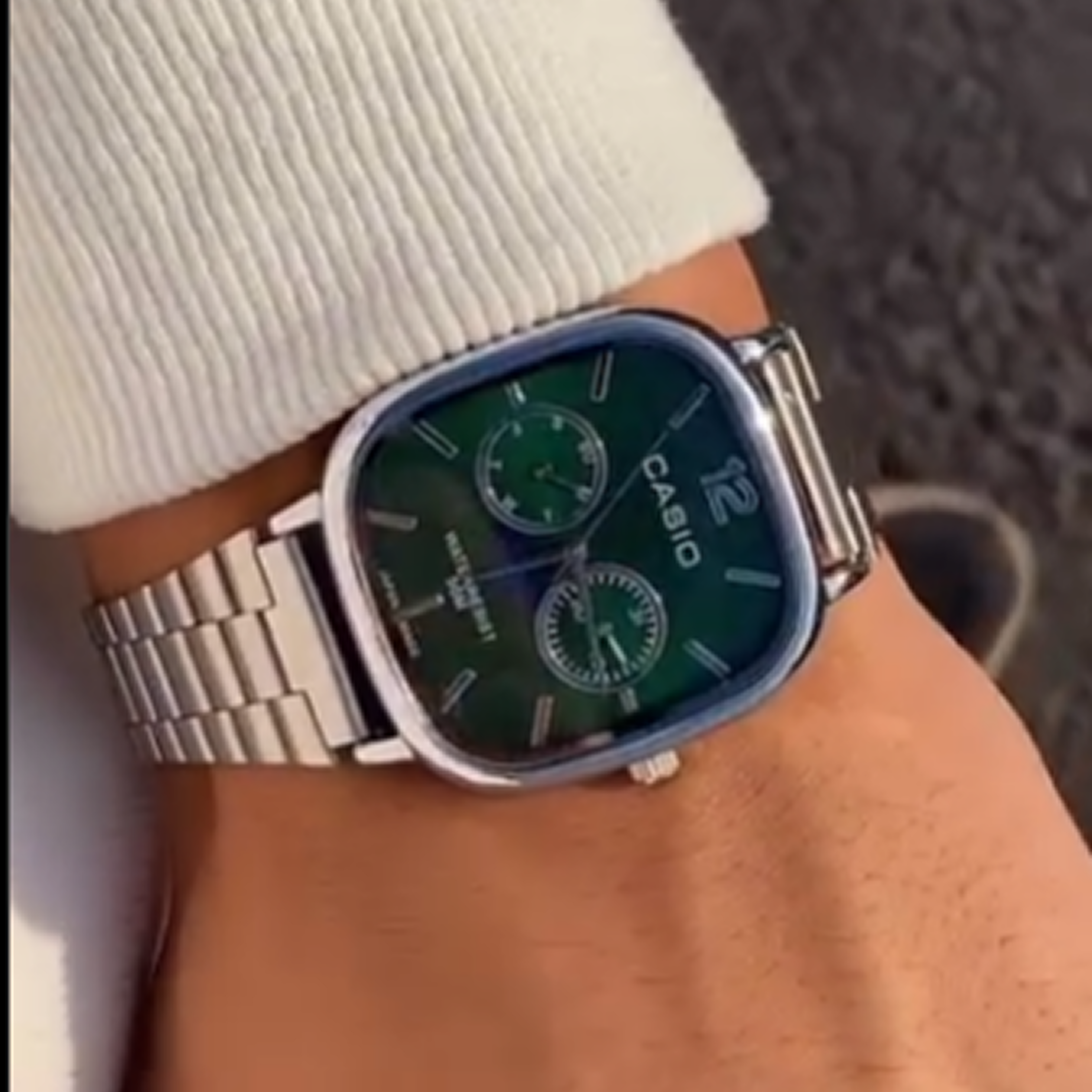 Cassiio Analog Men's Watch – Green Dial with Stainless Steel Strap, 50M Water Resistant ChronoMist
