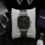 Cassio Quartz Watch Vintage Black Silver ChronoMist