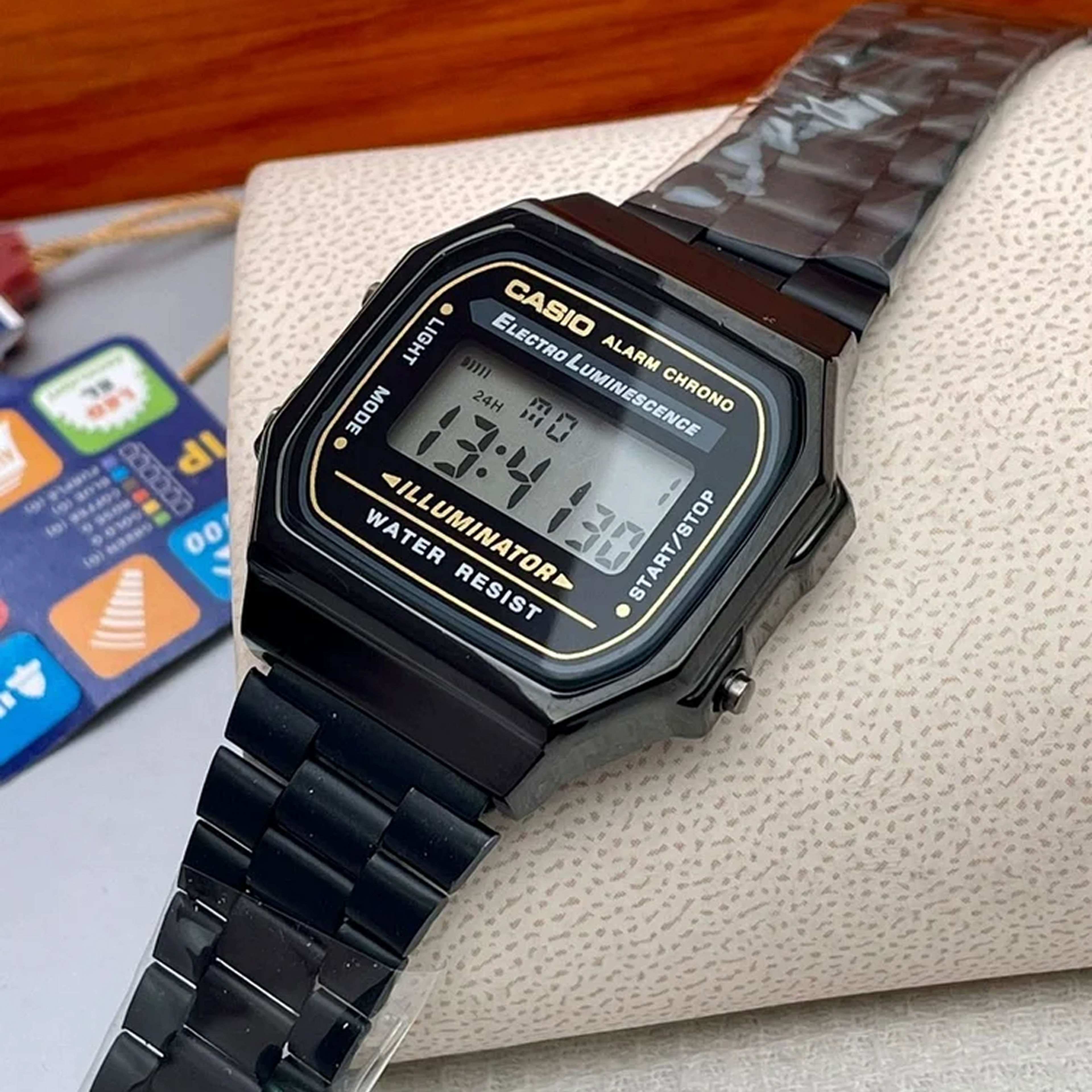 Cassiio Black Digital Watch – Illuminator, Alarm, Chronograph, Water Resistant ChronoMist