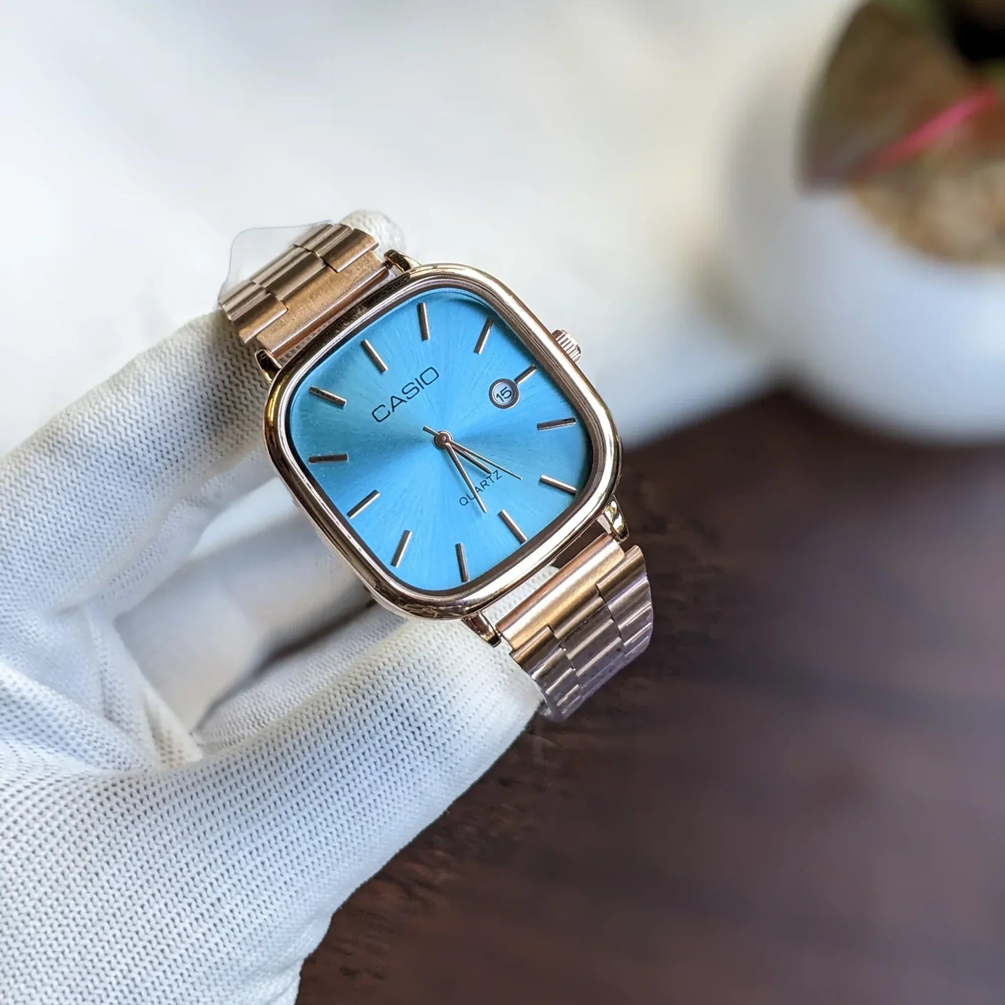 Cassio Quartz Watch Vintage Blue Silver ChronoMist