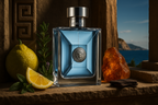 Versace Pour Homme with Mediterranean-inspired background